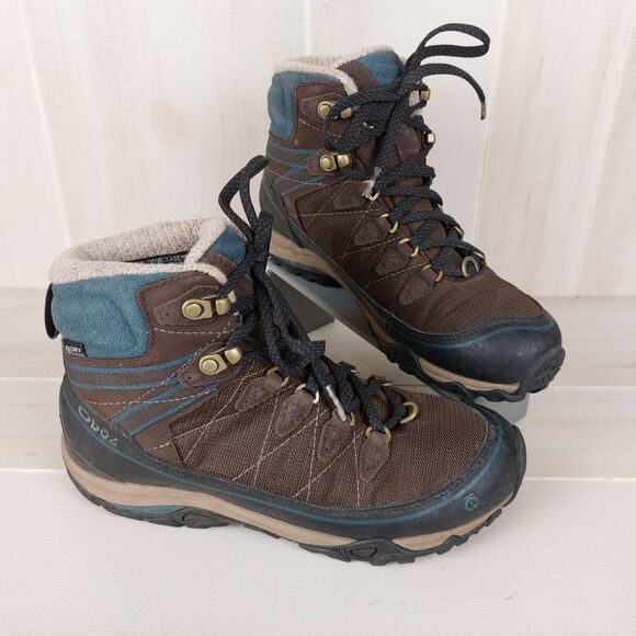 Oboz Juniper Mid B-Dry Hiking Boots Women's 7.5 Brown Waterproof Insulated 200g - Picture 4 of 9